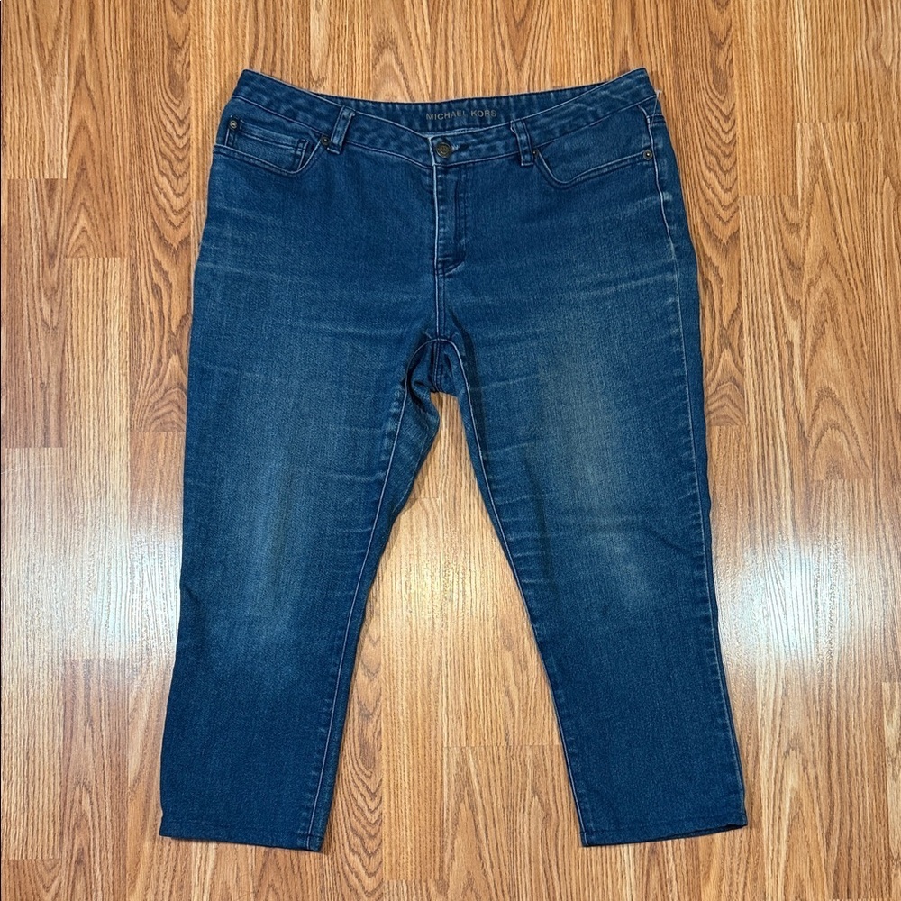 Michael Kors Indigo Relaxed Women Spring Crop Fit Jeans - Picture 2 of 13